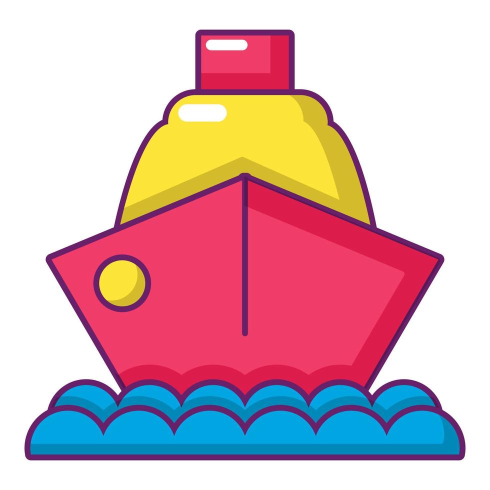 Cruise ship icon, cartoon style vector