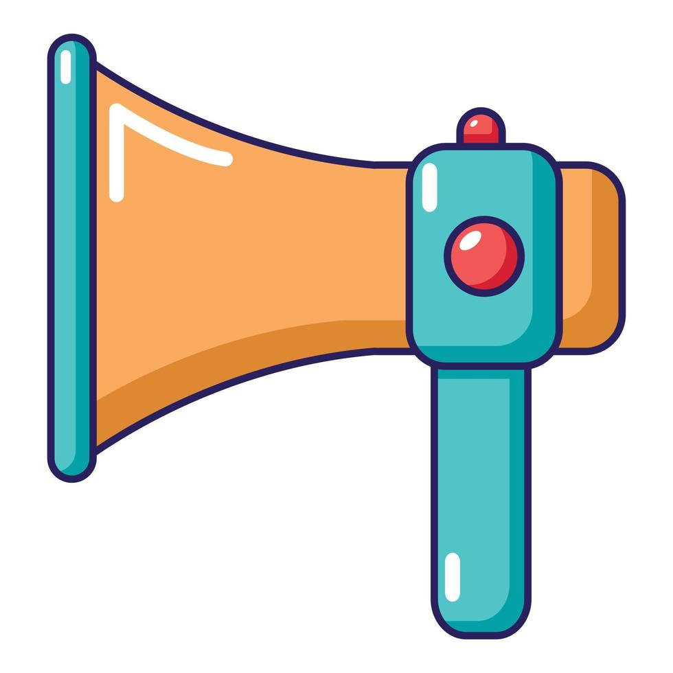 Hand speaker icon, cartoon style vector