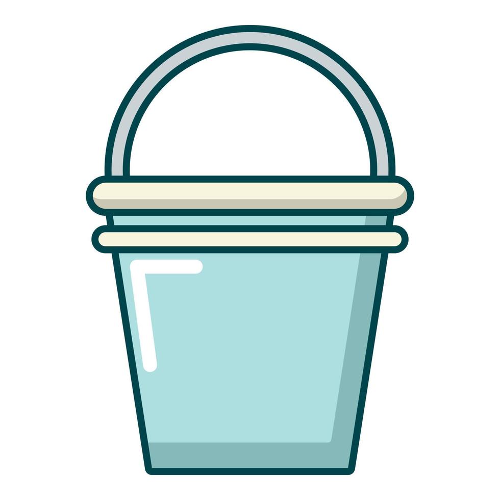 Water bucket icon, cartoon style vector