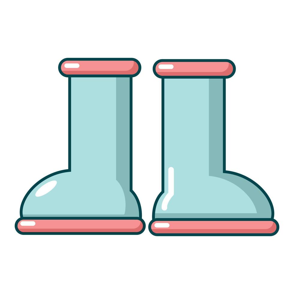 Rubber garden boots icon, cartoon style vector