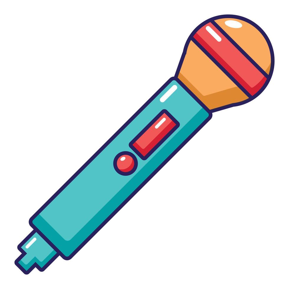 Microphone icon, cartoon style vector