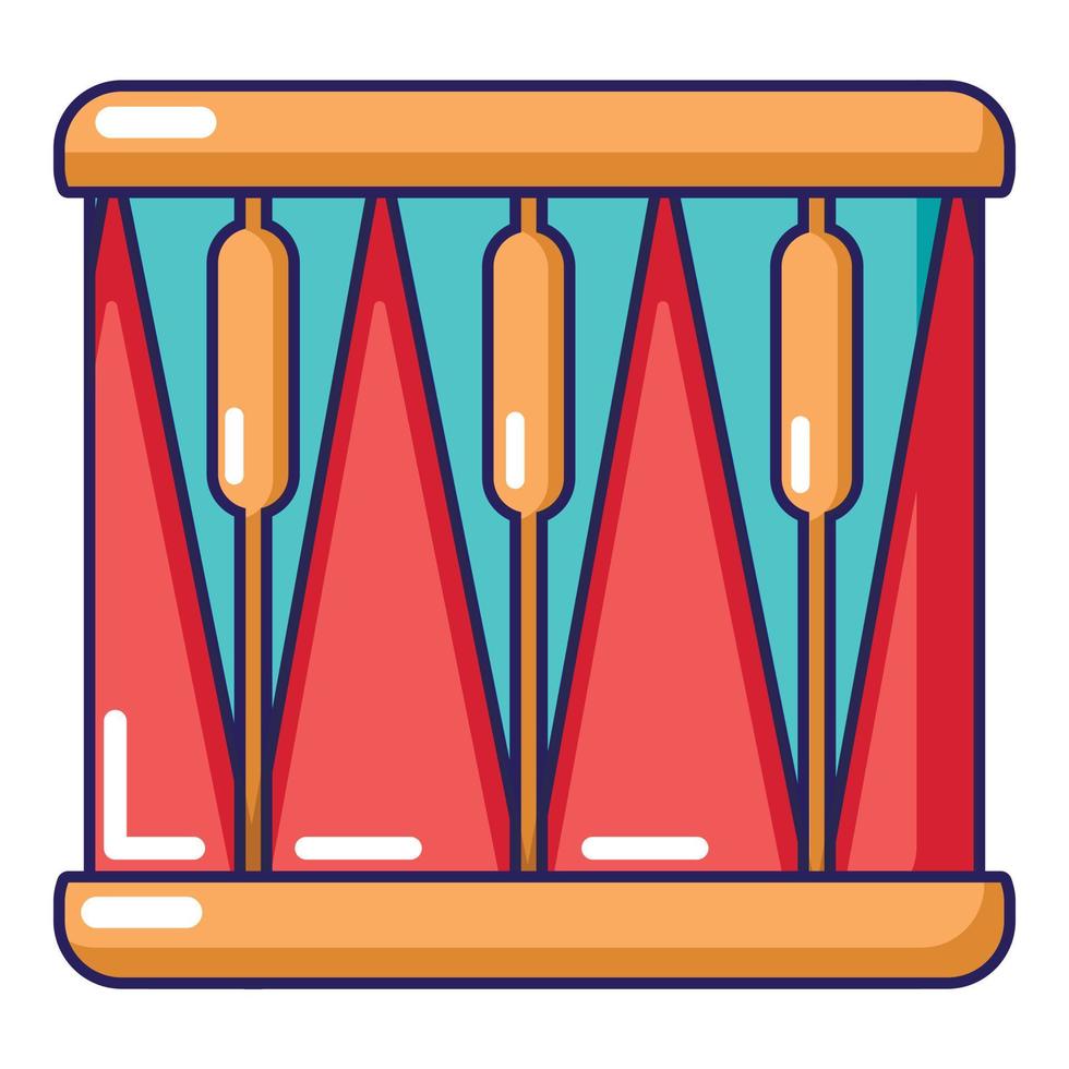 Bass drum icon, cartoon style vector
