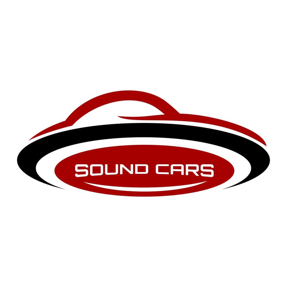 vector de diseño de icono de logotipo de coche de sonido