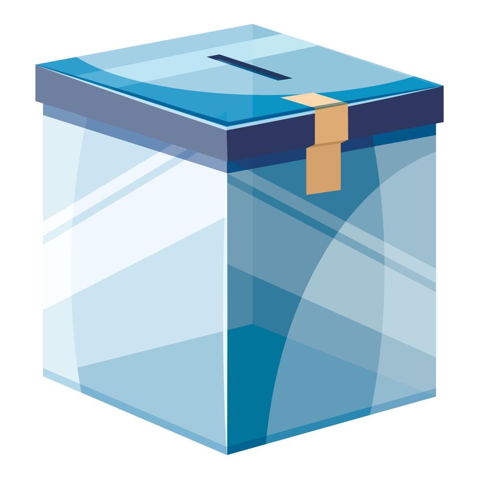 Box for donations icon, cartoon style vector