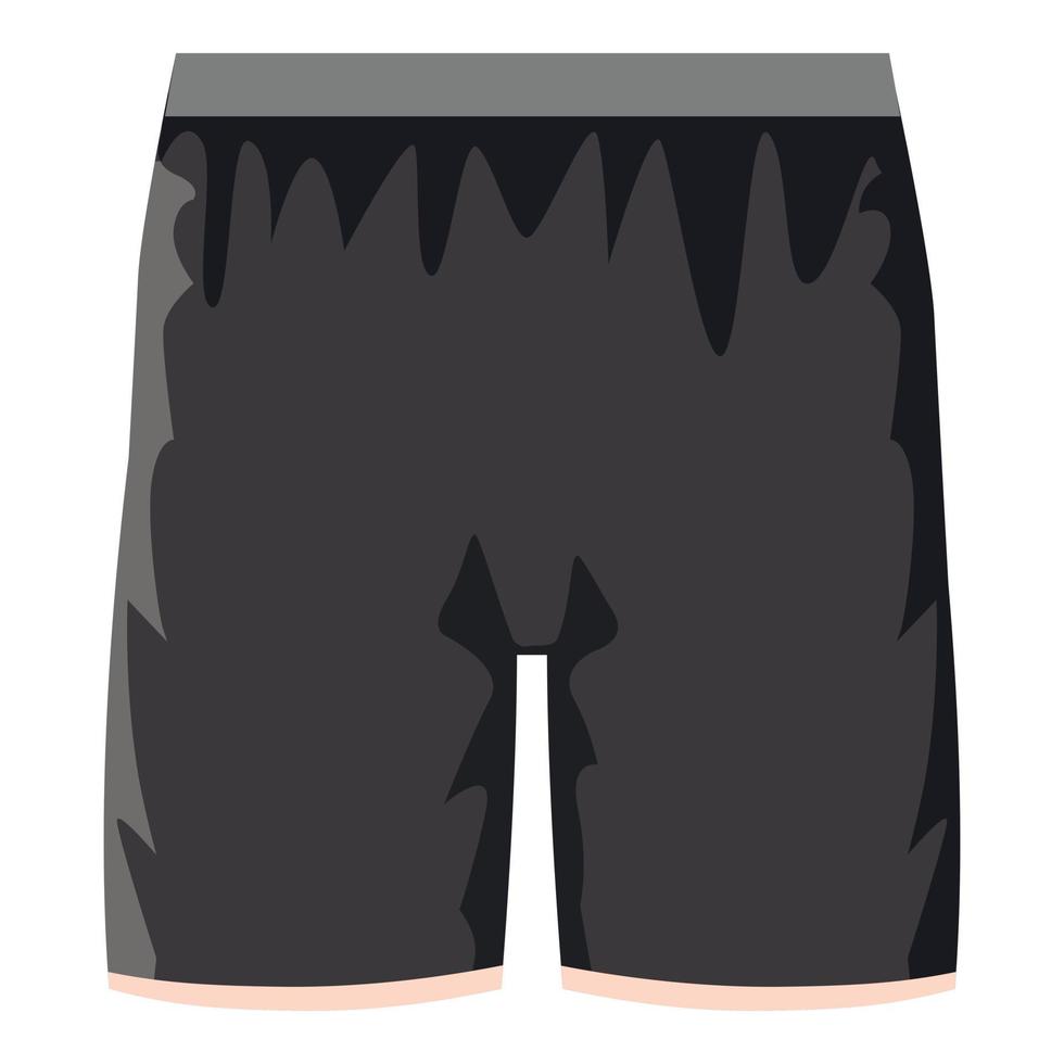 icono de pantalones cortos de fútbol negro, estilo de dibujos animados vector