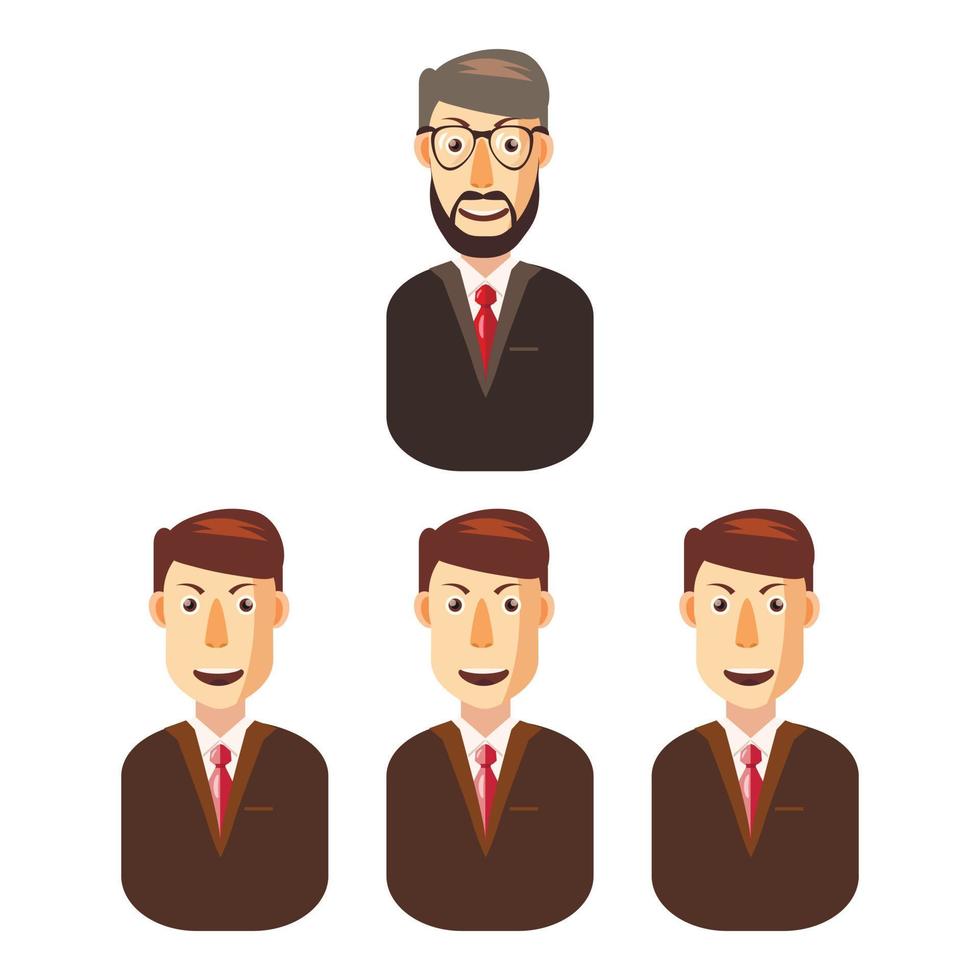 icono de equipo de negocios, estilo de dibujos animados vector