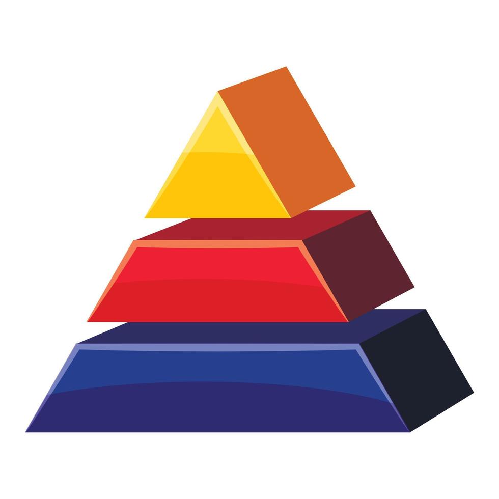 Colorful triangle divided icon, cartoon style vector