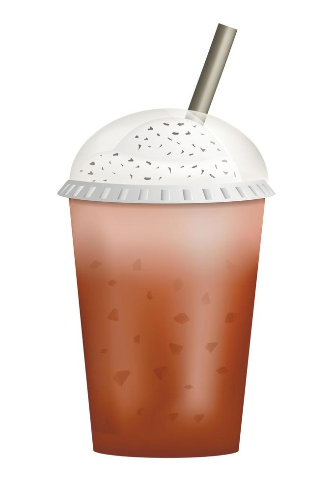 Ice new coffee icon, realistic style vector