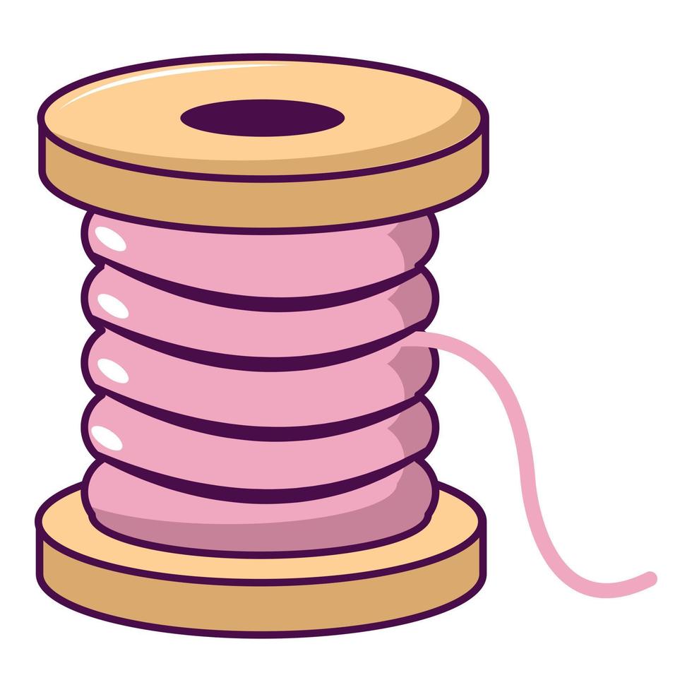 Spool of thread icon, cartoon style vector