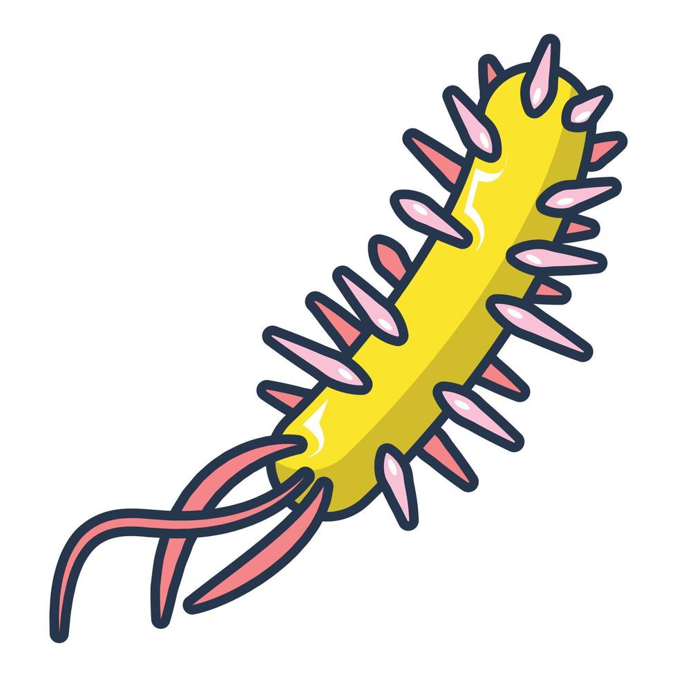 icono de virus, estilo de dibujos animados vector