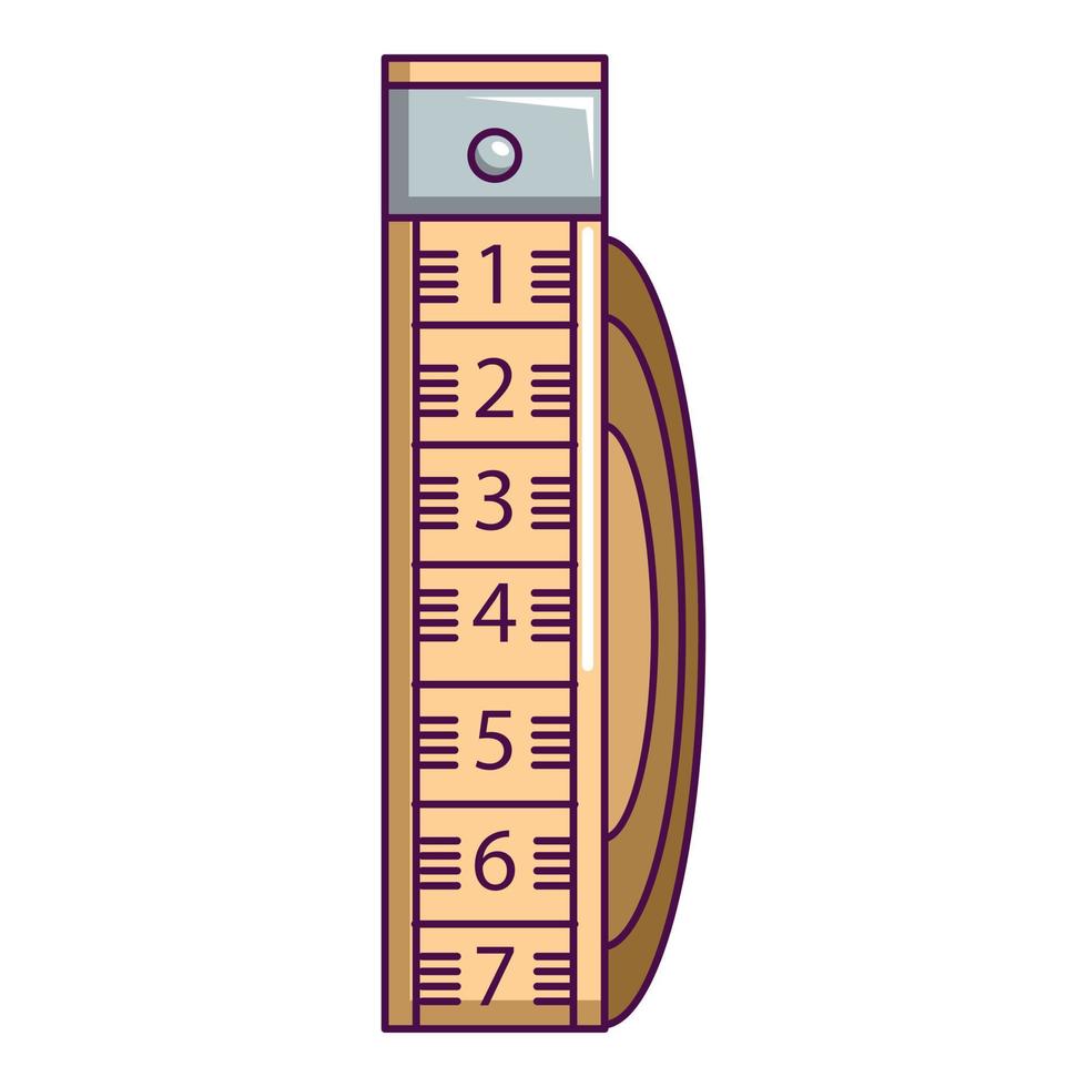 Measuring tape icon, cartoon style vector