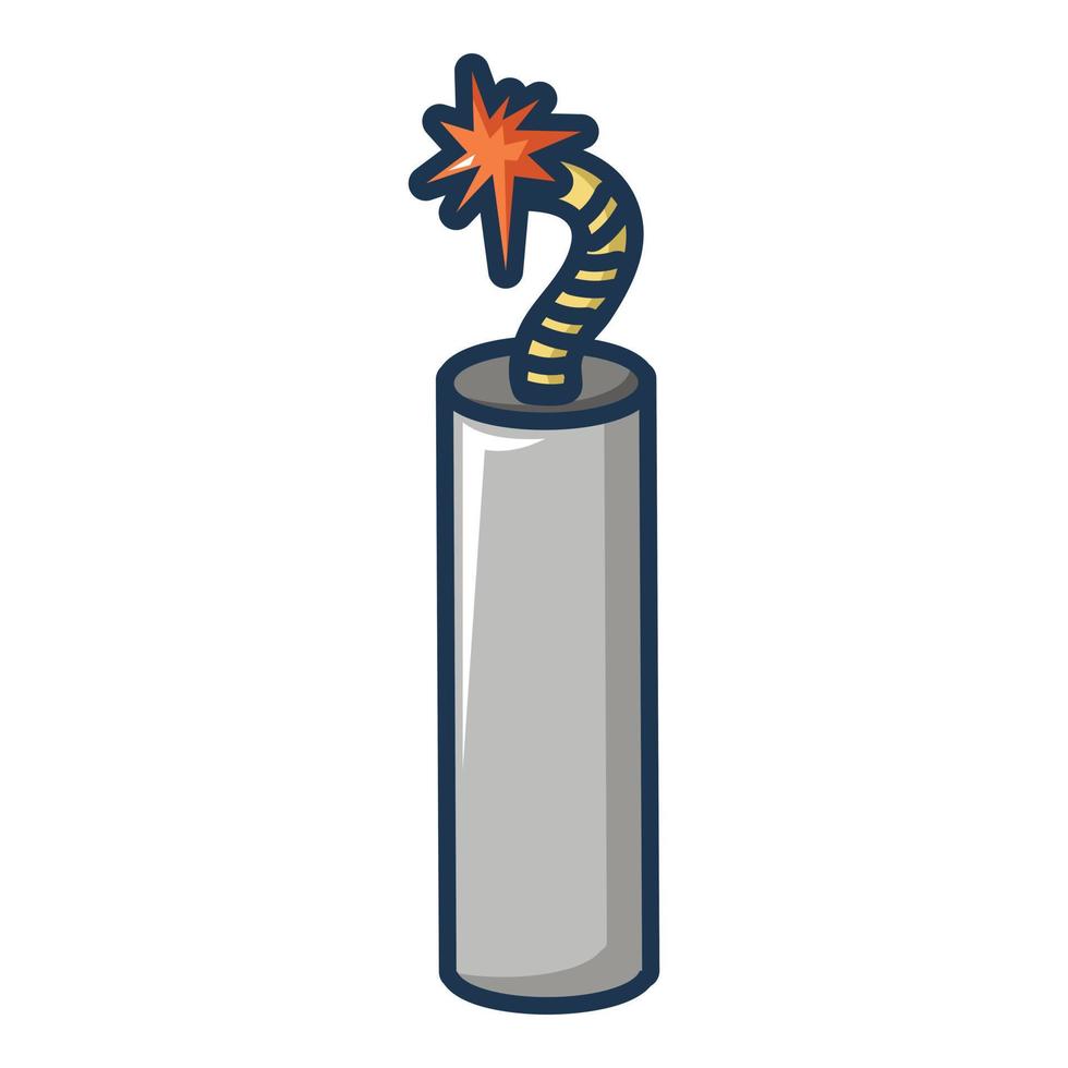 icono explosivo de dinamita, estilo de dibujos animados vector