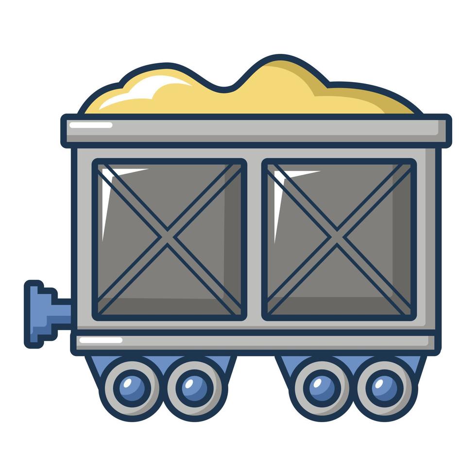 icono de carro de carbón, estilo de dibujos animados vector
