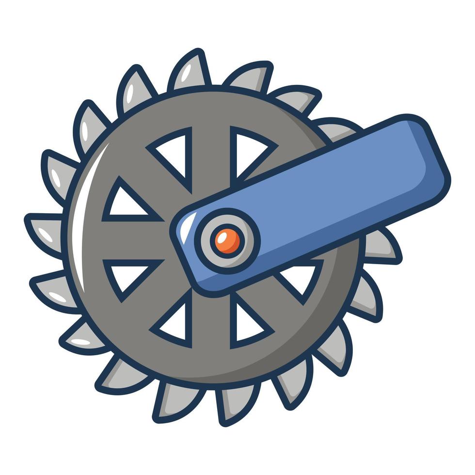 icono de rueda dentada de la industria minera, estilo de dibujos animados vector