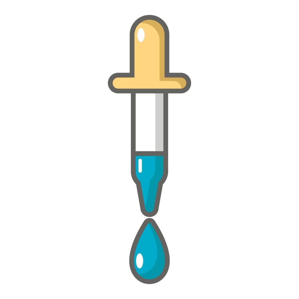 Pipette icon, cartoon style vector