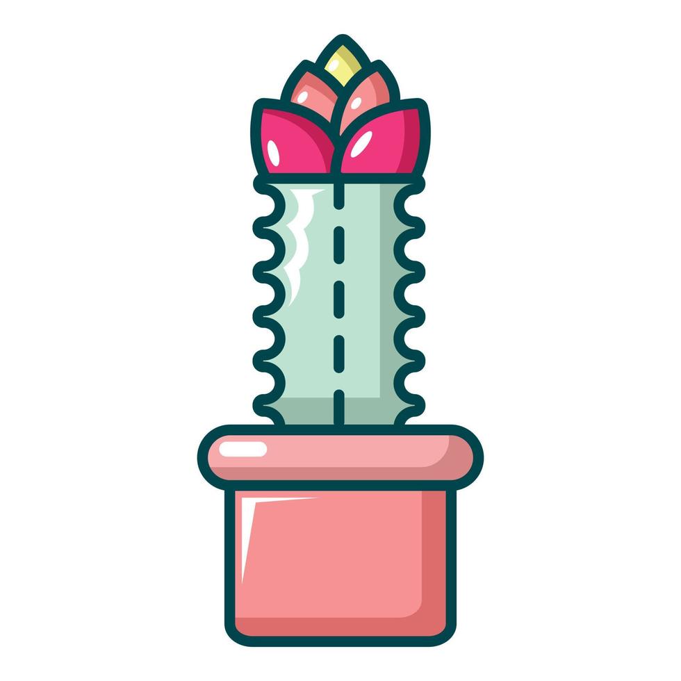 Schlumbergera cactus icon, cartoon style vector