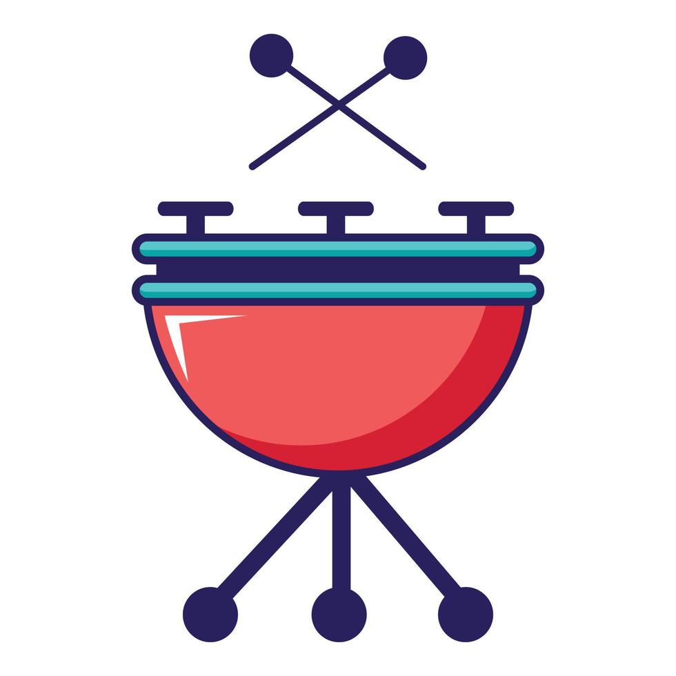 Drums icon, cartoon style vector