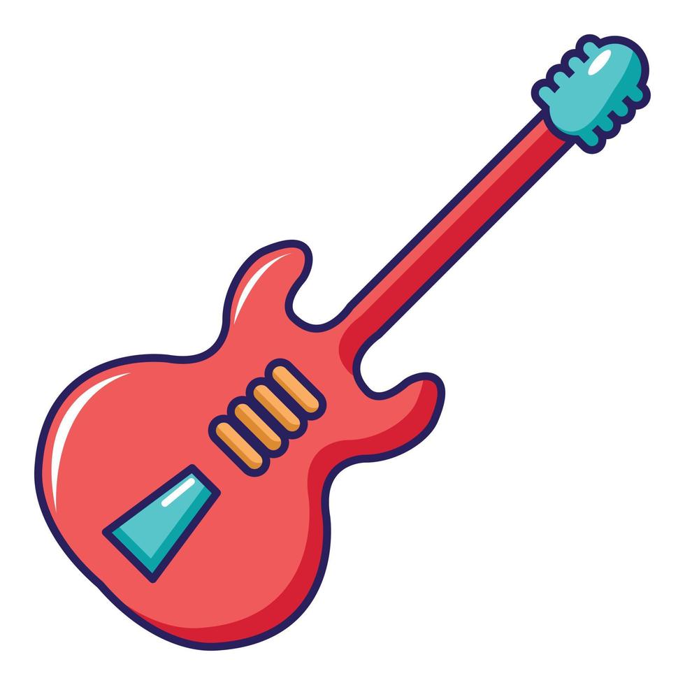 Electric guitar icon, cartoon style vector