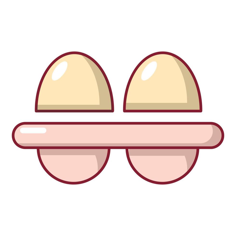 Fresh eggs icon, cartoon style vector