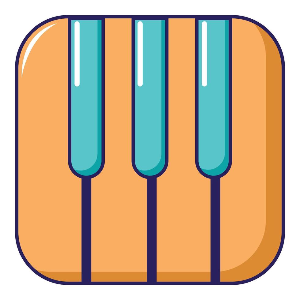icono de teclas de piano, estilo de dibujos animados vector