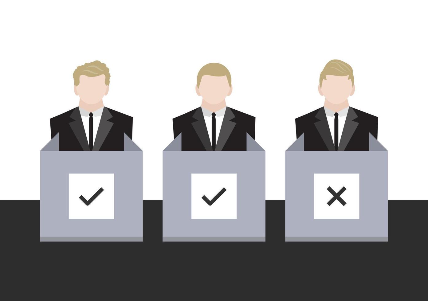 set of human voter at polling station background vector