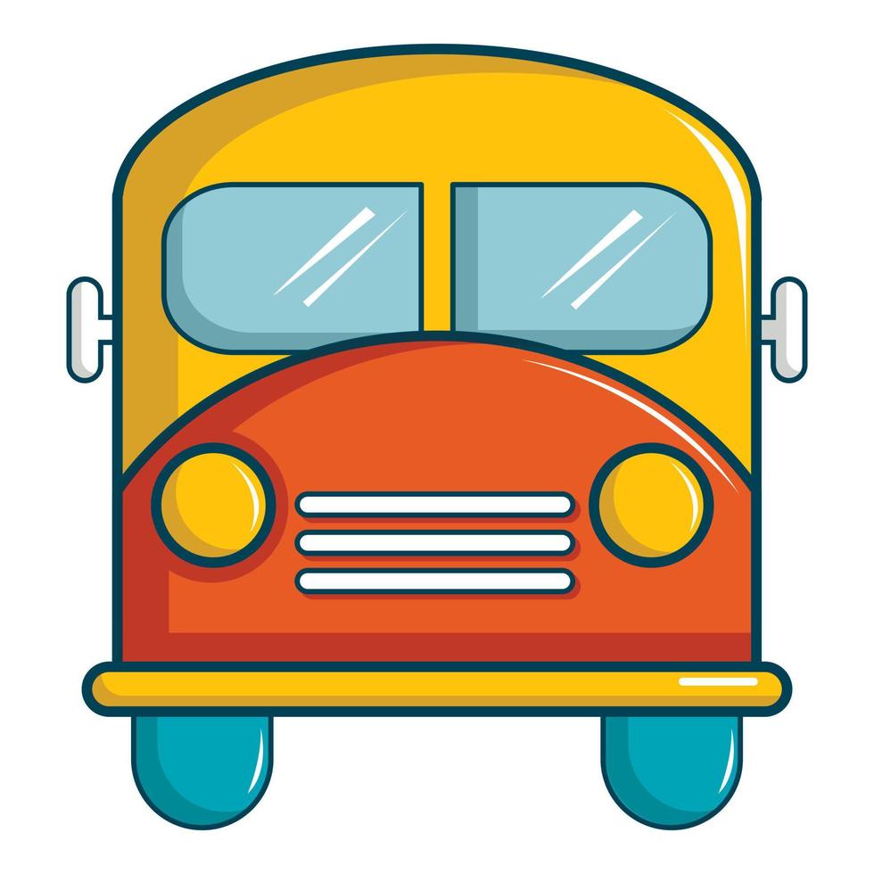 Schoolbus icon, cartoon style vector