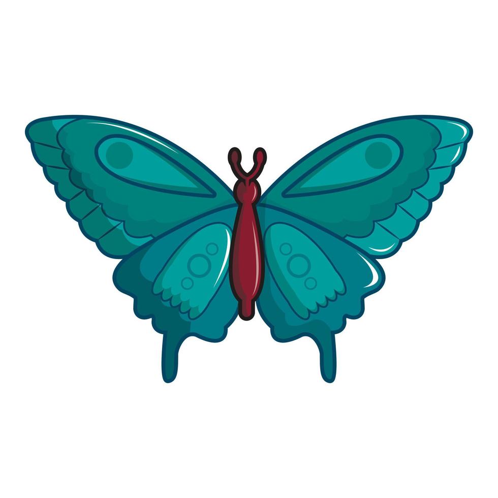 mariposa morpho anaxibia icono, estilo de dibujos animados vector