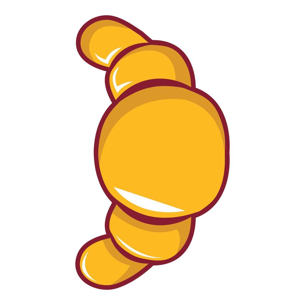 Croissant icon, cartoon style vector
