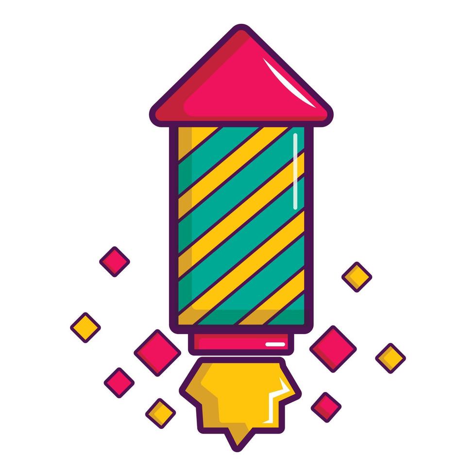 Party popper icon, cartoon style vector