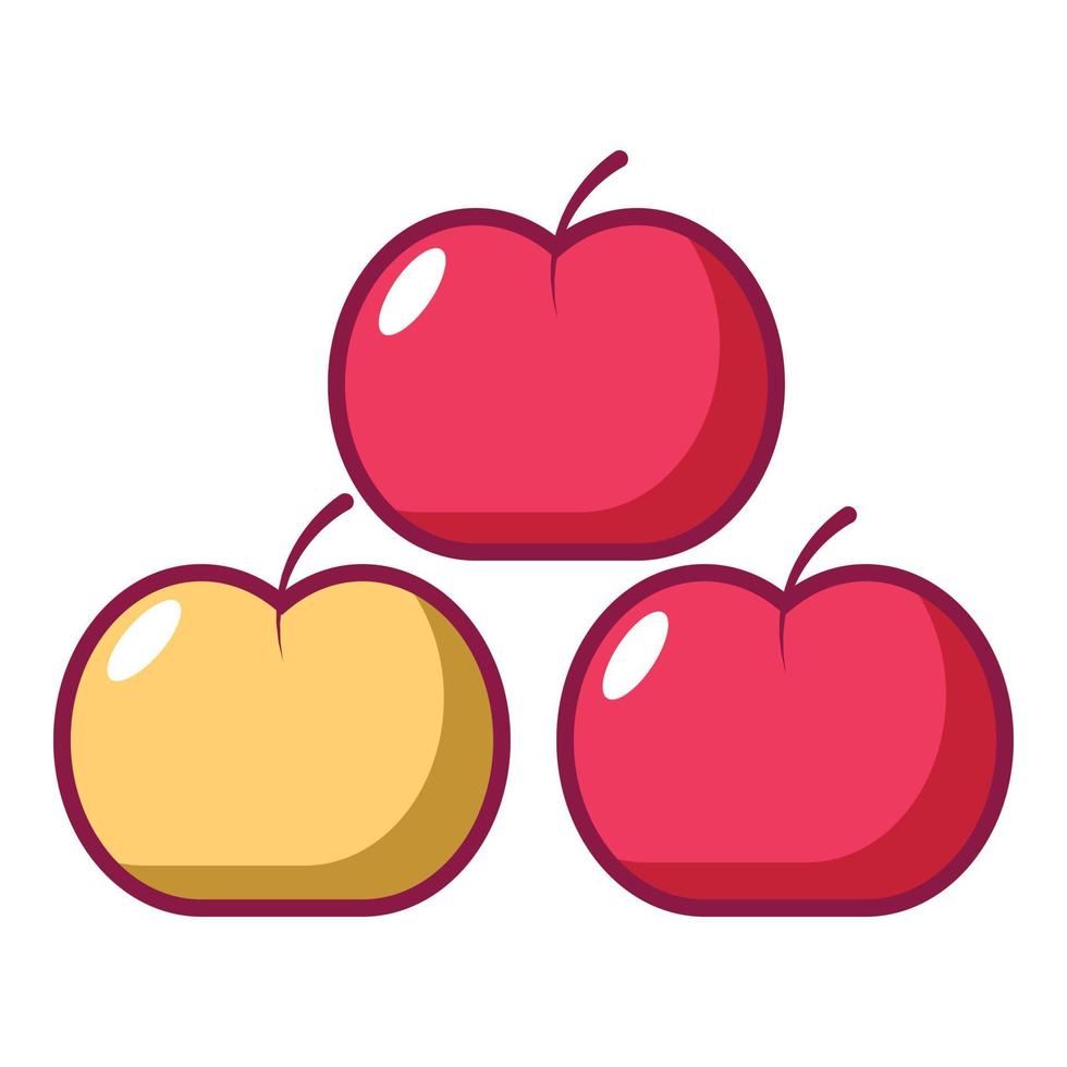 Apples icon, cartoon style vector