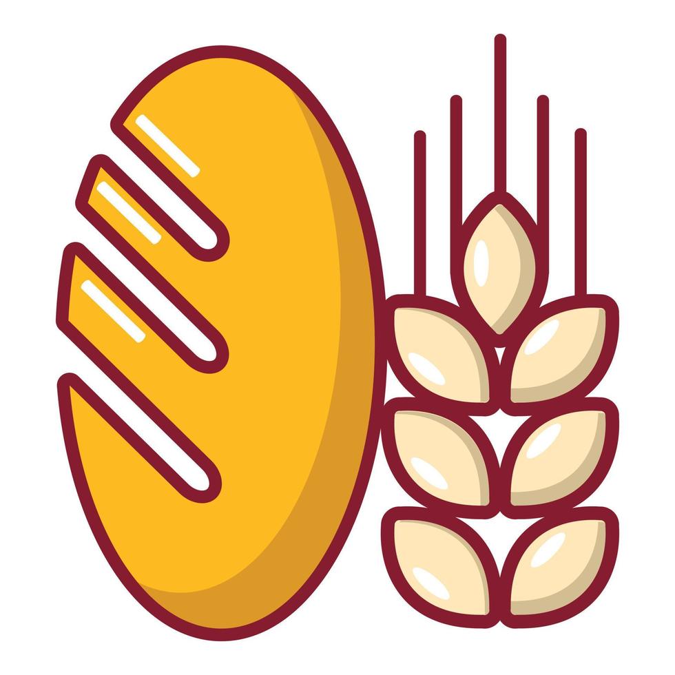 Bread wheat icon, cartoon style vector