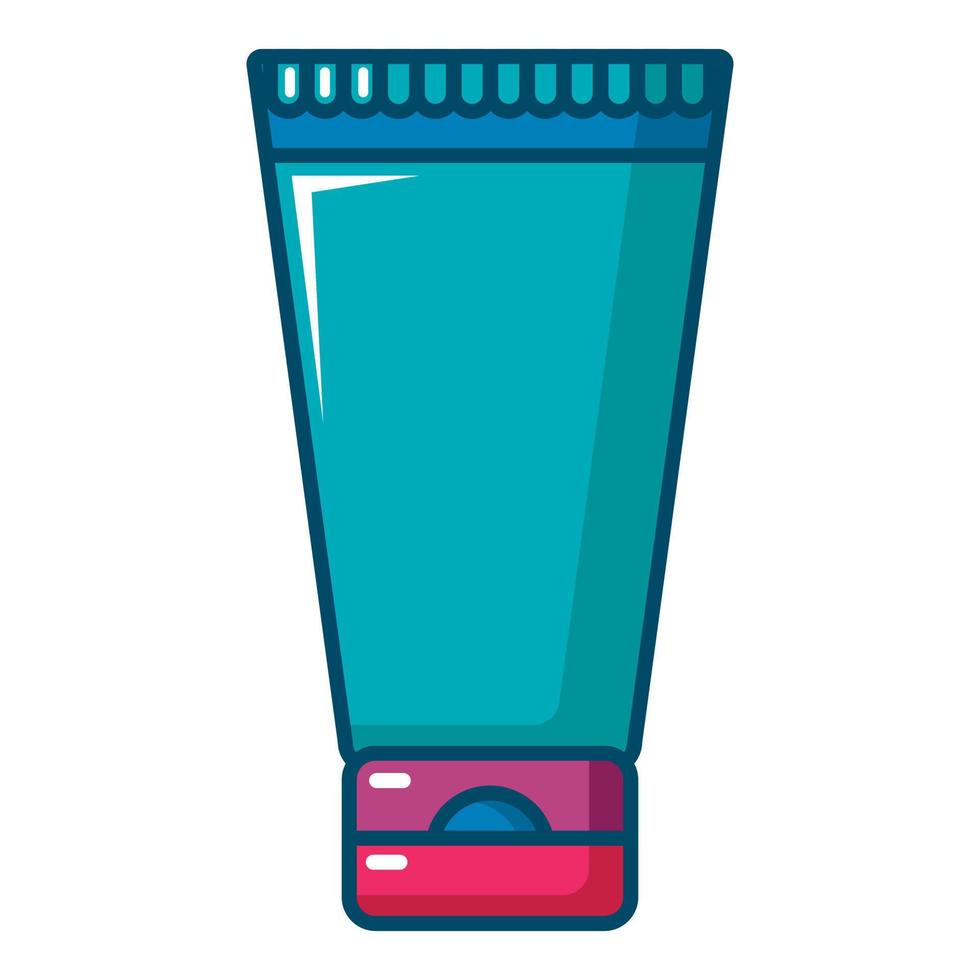 Creme tube icon, cartoon style vector