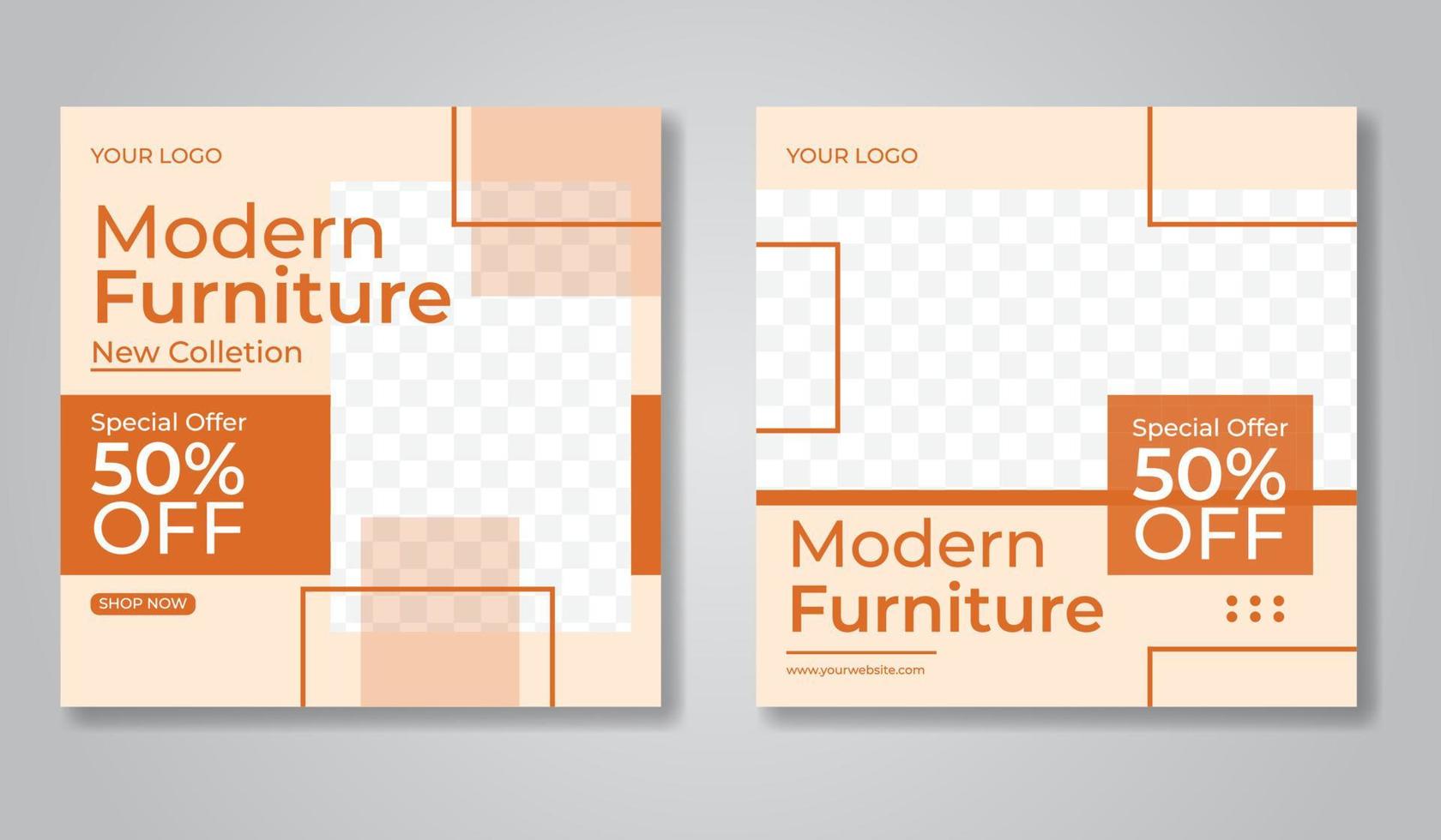 Social media template design for Furniture business vector