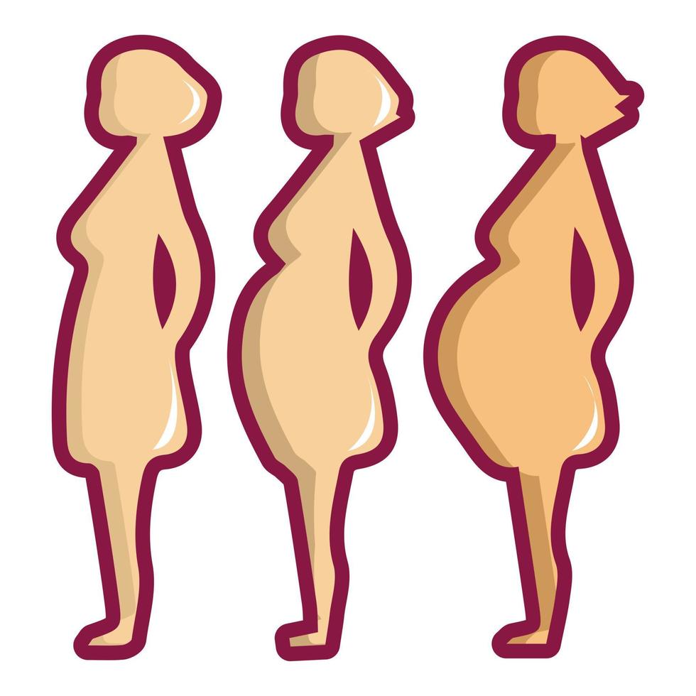 Pregnant period icon, cartoon style vector