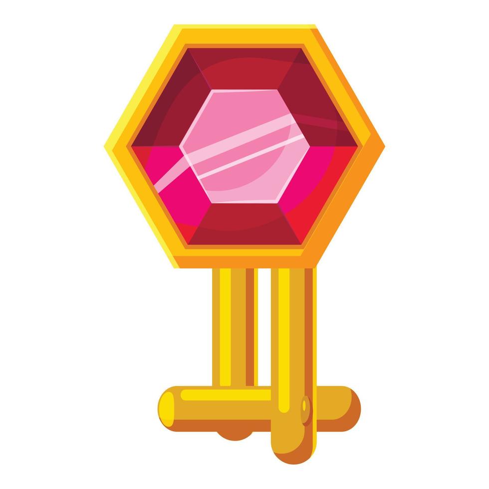 Sleeve link with ruby icon, cartoon style vector