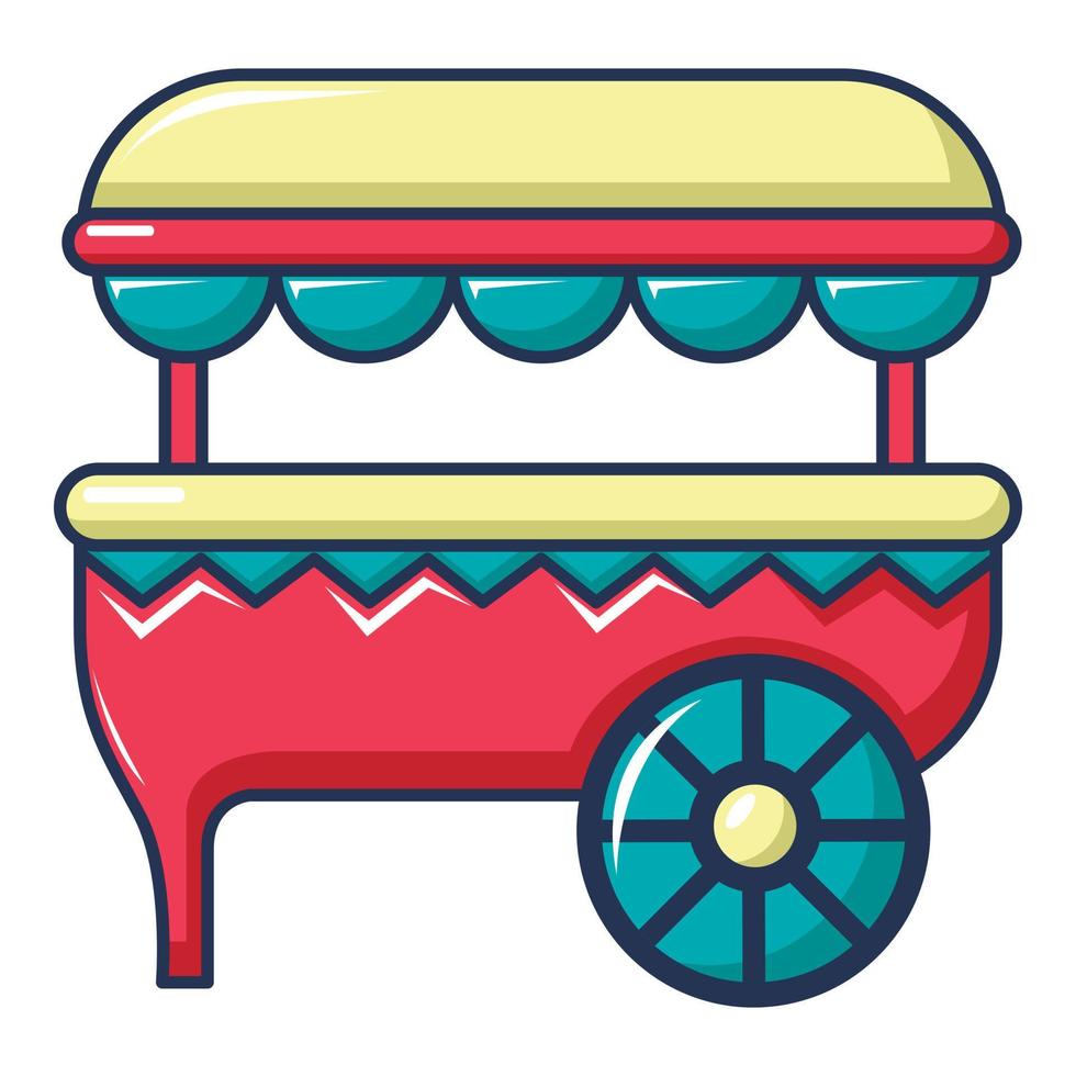 Ice cream cart icon, cartoon style vector