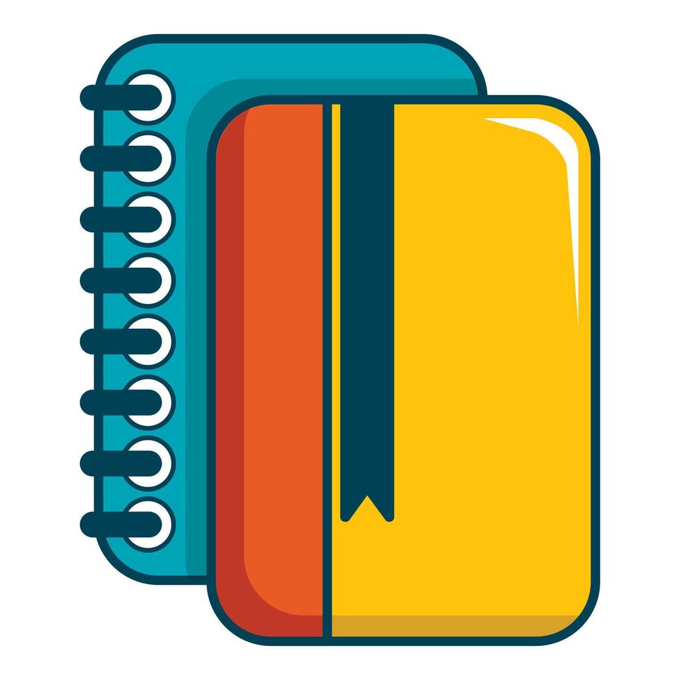 icono de cuaderno, estilo de dibujos animados vector