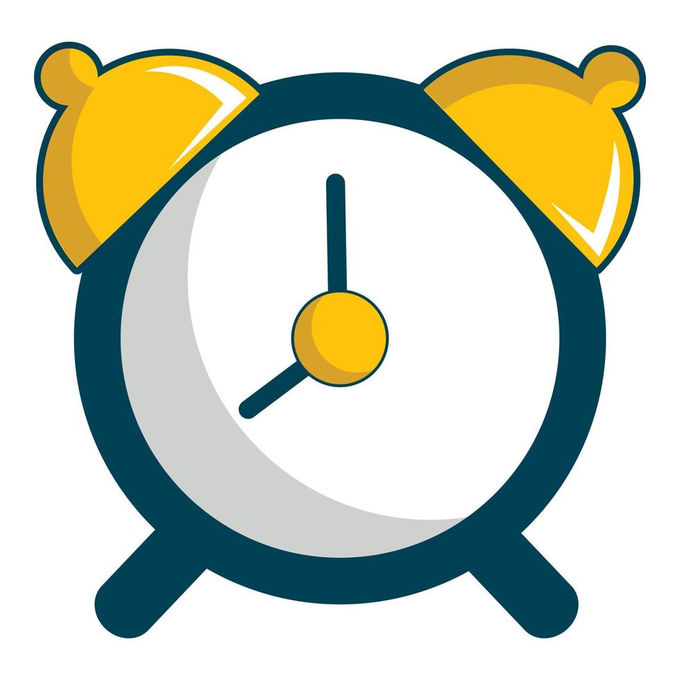 Alarm clock icon, cartoon style vector