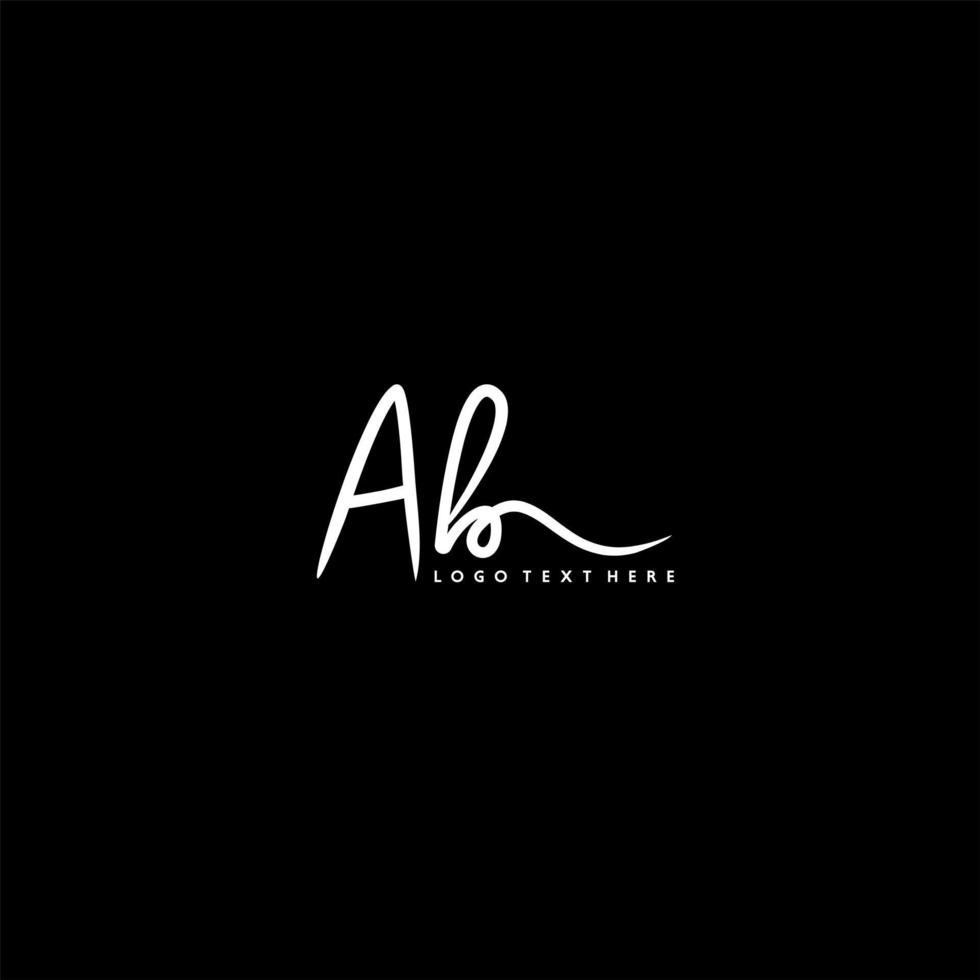 hand written AB letter logo vector