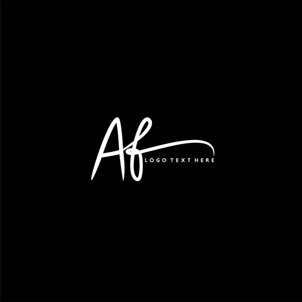 hand written AF letter logo vector