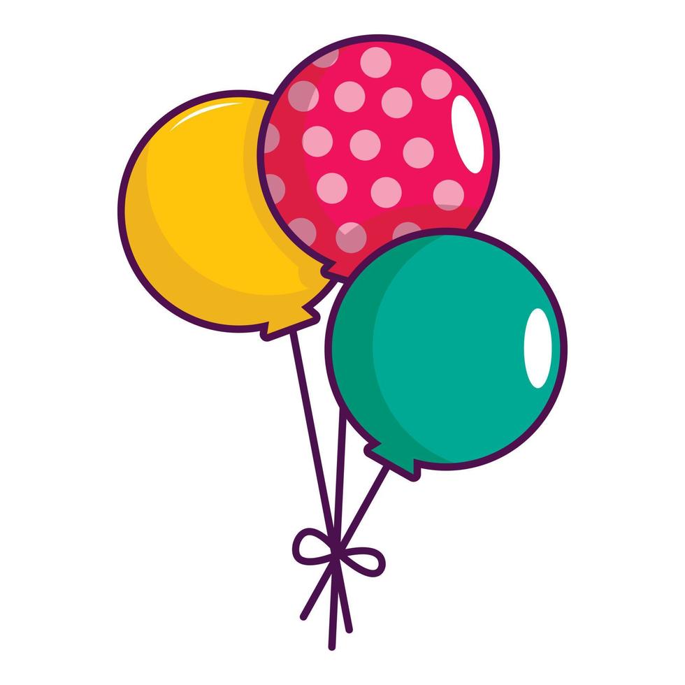 Balloon in cartoon style. Bunch of balloons for birthday and party. Flying  balloon with rope. Blue, red, yellow and green ball isolated on white  background. 13515034 Vector Art at Vecteezy