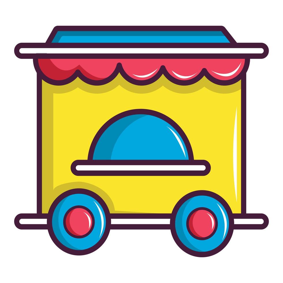 Circus ticket booth icon, cartoon style vector