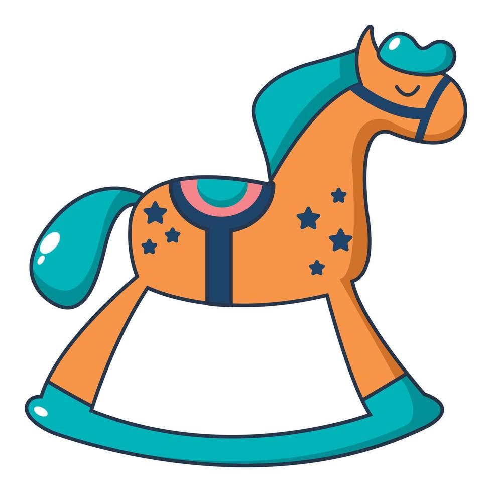 icono de caballo mecedora, estilo de dibujos animados vector