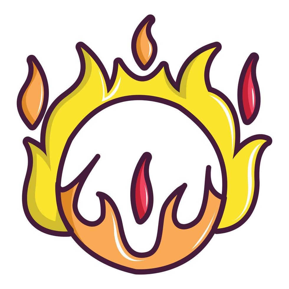 Circus ring of fire icon, cartoon style vector