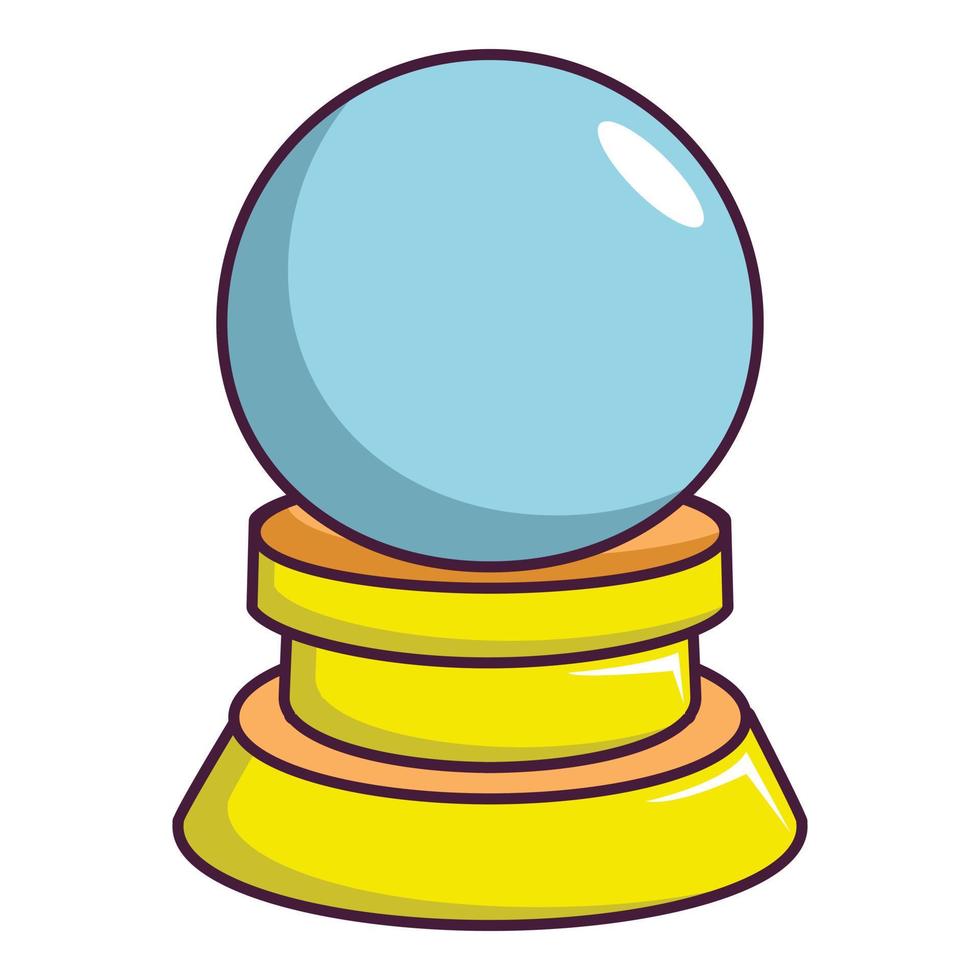 Magic crystal ball icon, cartoon style vector