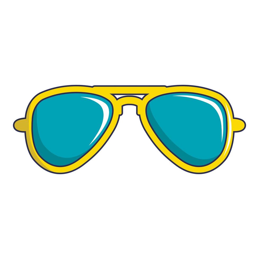 Blue sunglasses icon, cartoon style vector