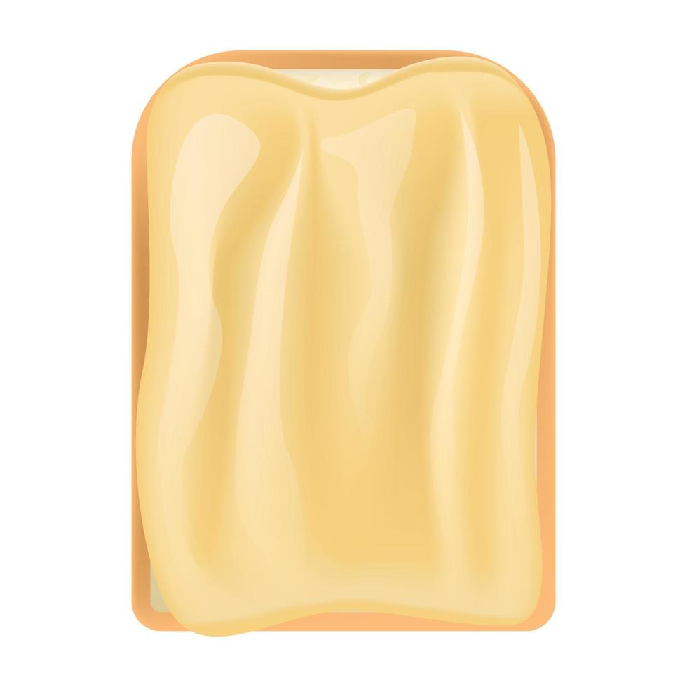 Butter on bread mockup, realistic style vector
