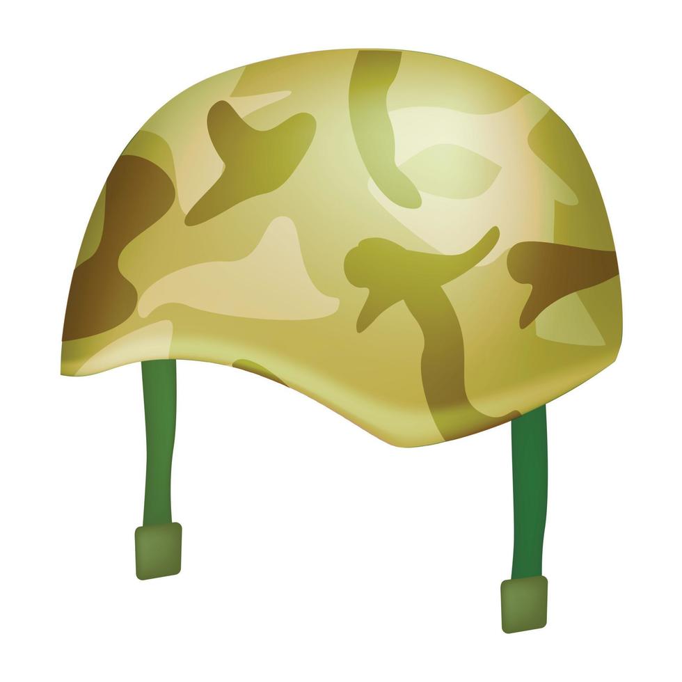 Camo helmet mockup, realistic style vector