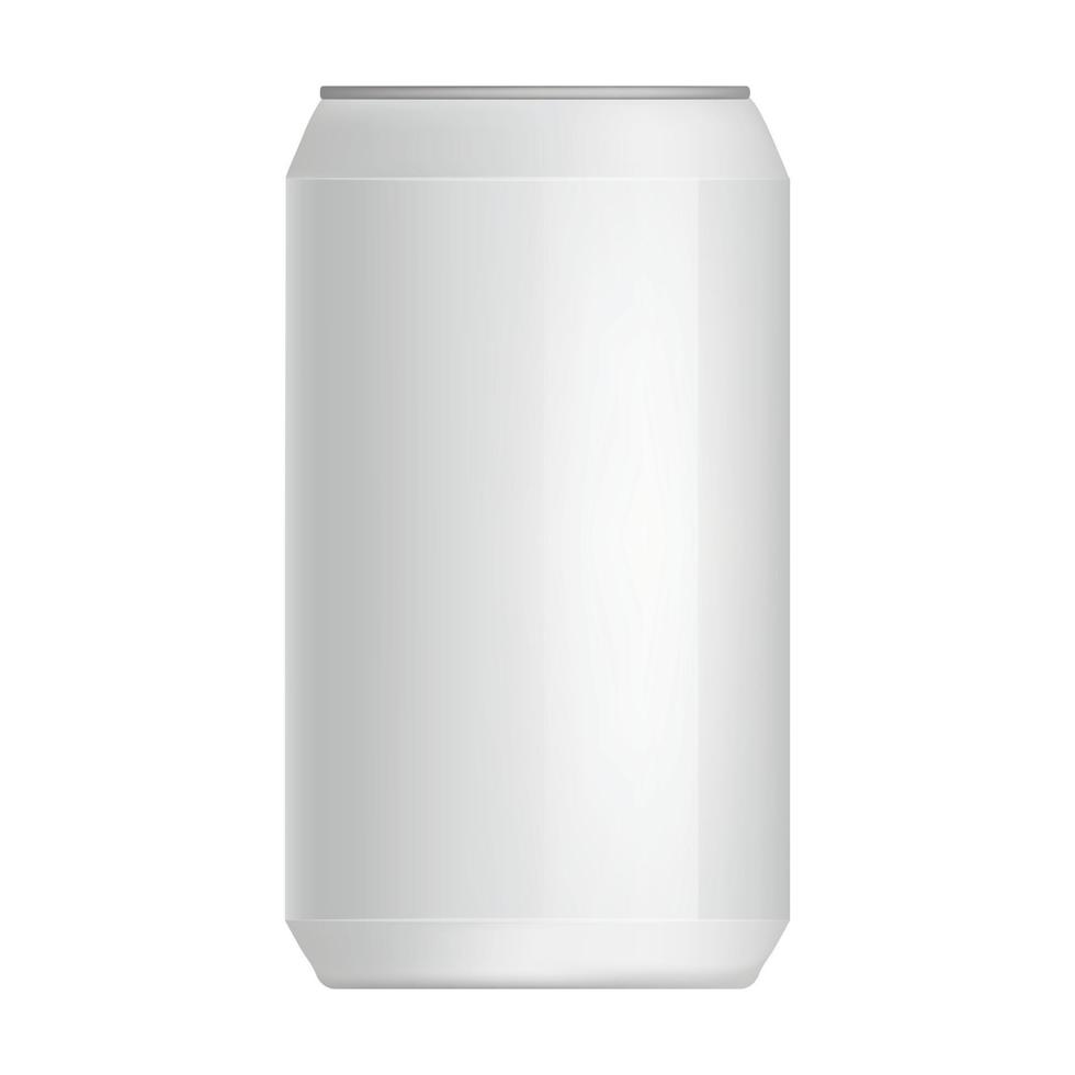 Tin can of drinks mockup, realistic style vector