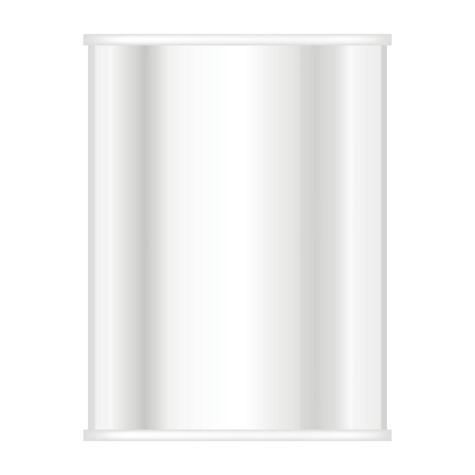 Tin can of meal mockup, realistic style vector